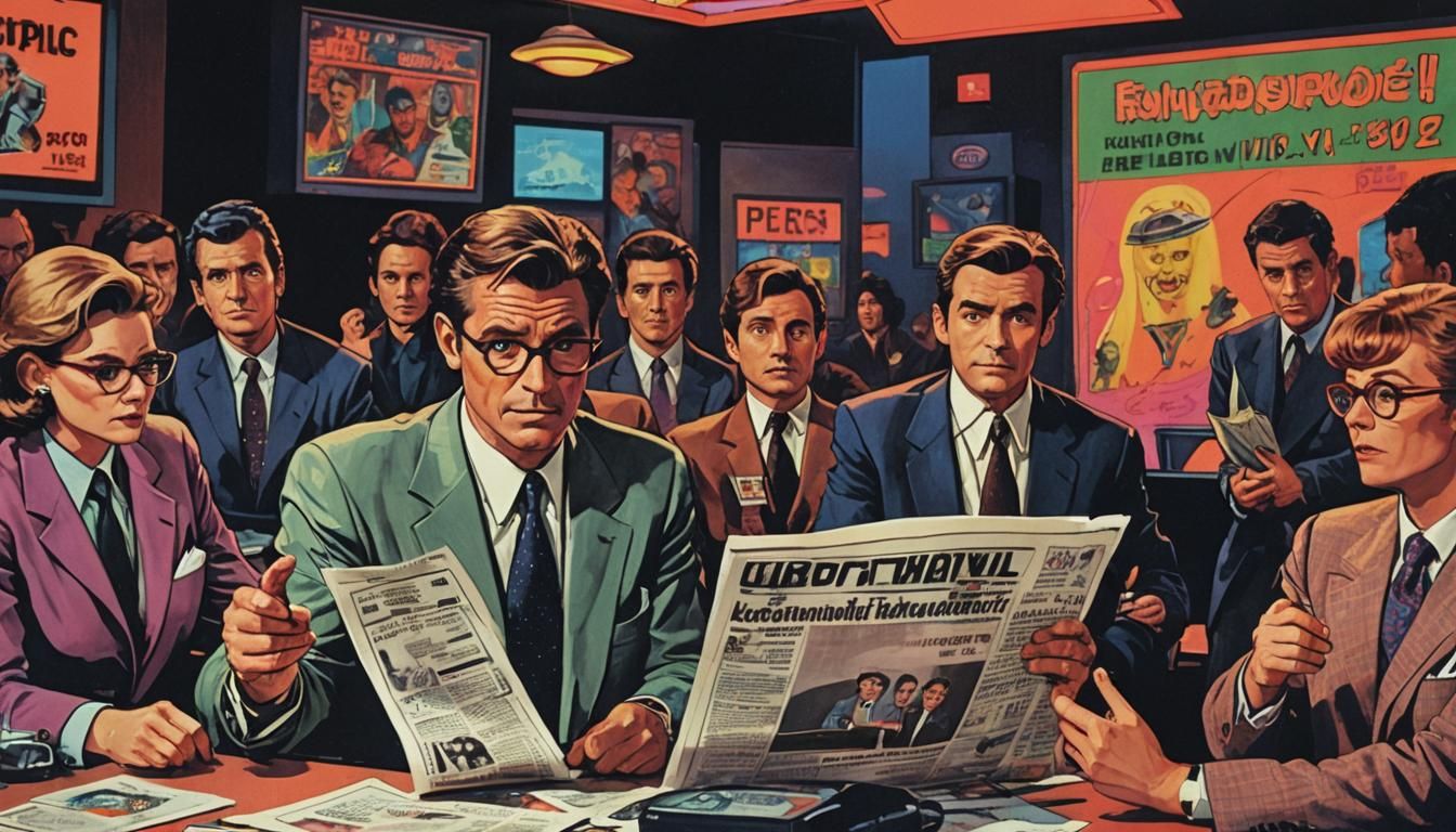 Charismatic CEO on TV Talk Show in Comic Book Art