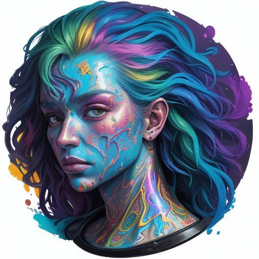Detailed Hyperrealistic Portrait in Graffiti Style