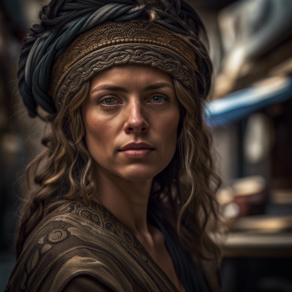 Female Barbarian in Liguria: Hyperrealistic 64MP Image