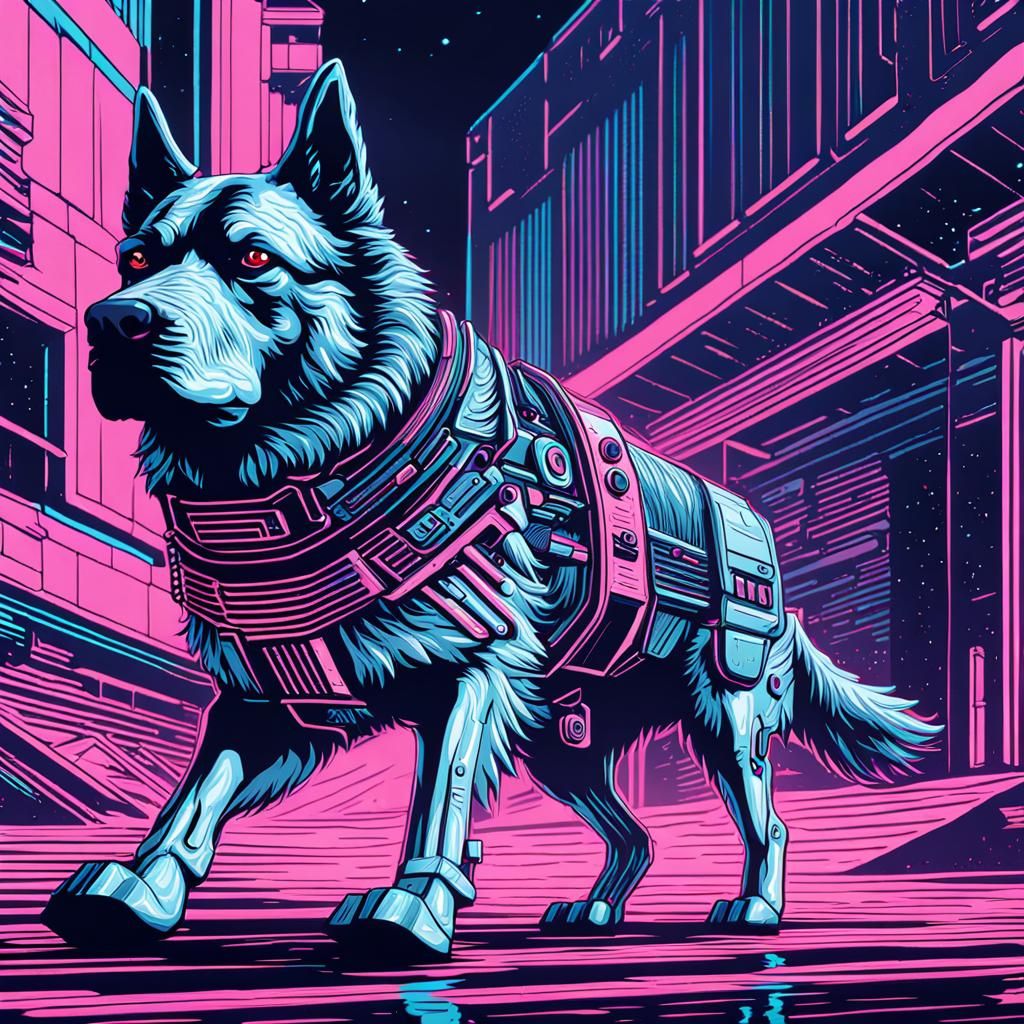 Small Person Walks Big Dog: Pixel Art Photorealism