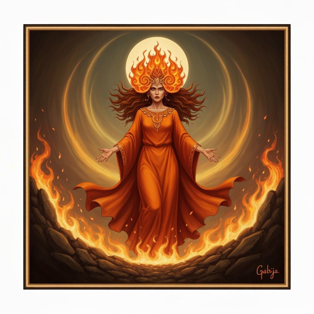 Gabija: Baltic Goddess of Fire in Flames