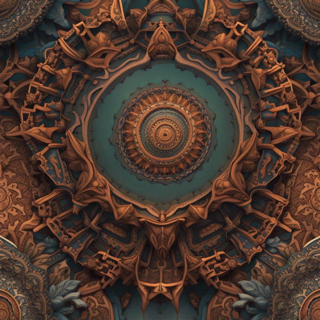Detailed Matte Painting of a Mandala