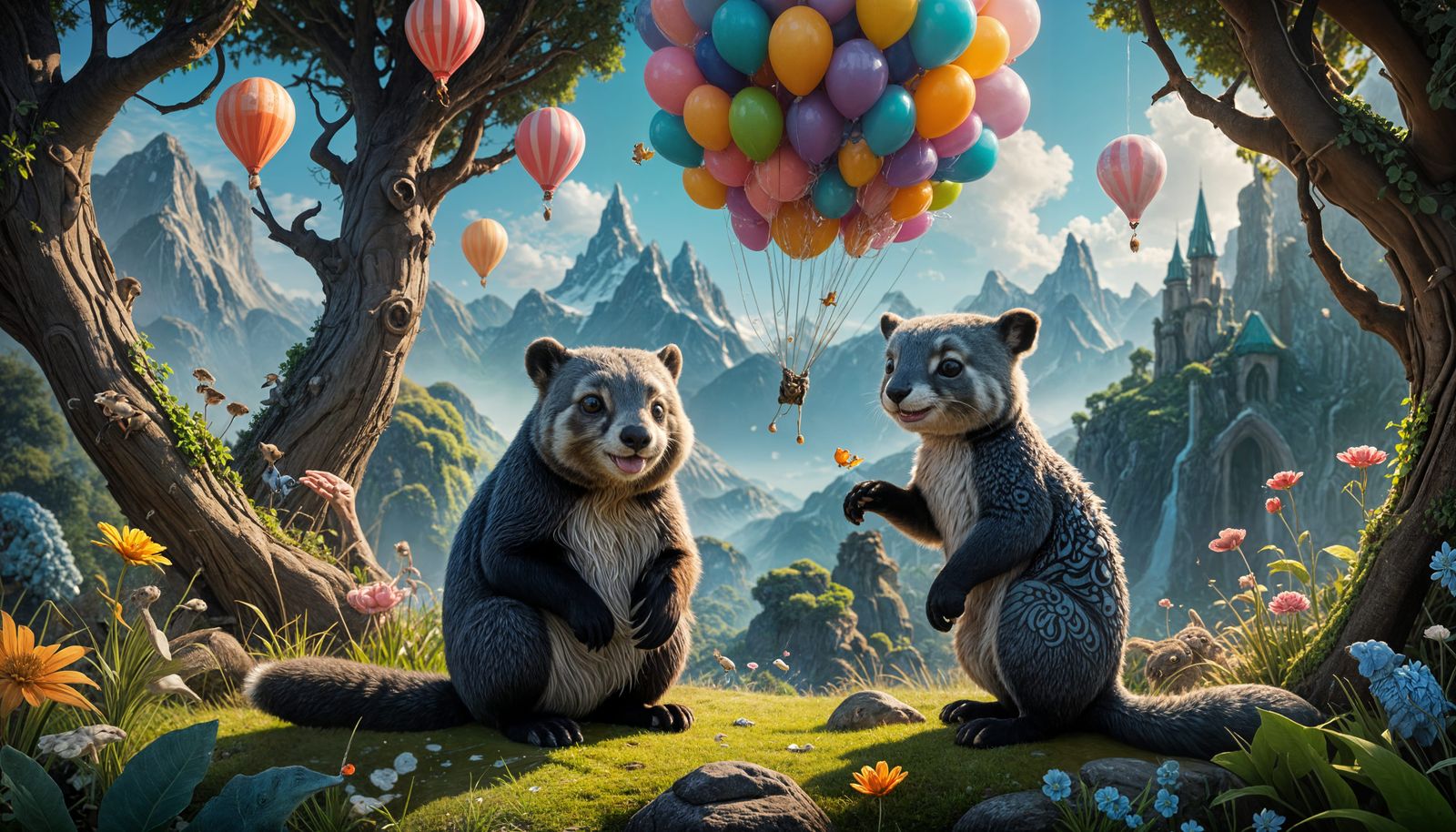 Cartoon Style Animal Couples - Dreamshaper XL Lightning