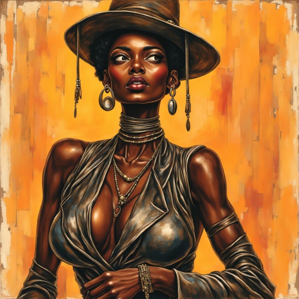 Avant-Garde Black Woman in Striking Illustration