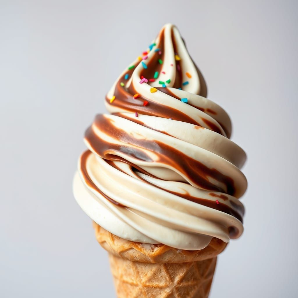Delicious Ice Cream Cone with Rainbow Sprinkles