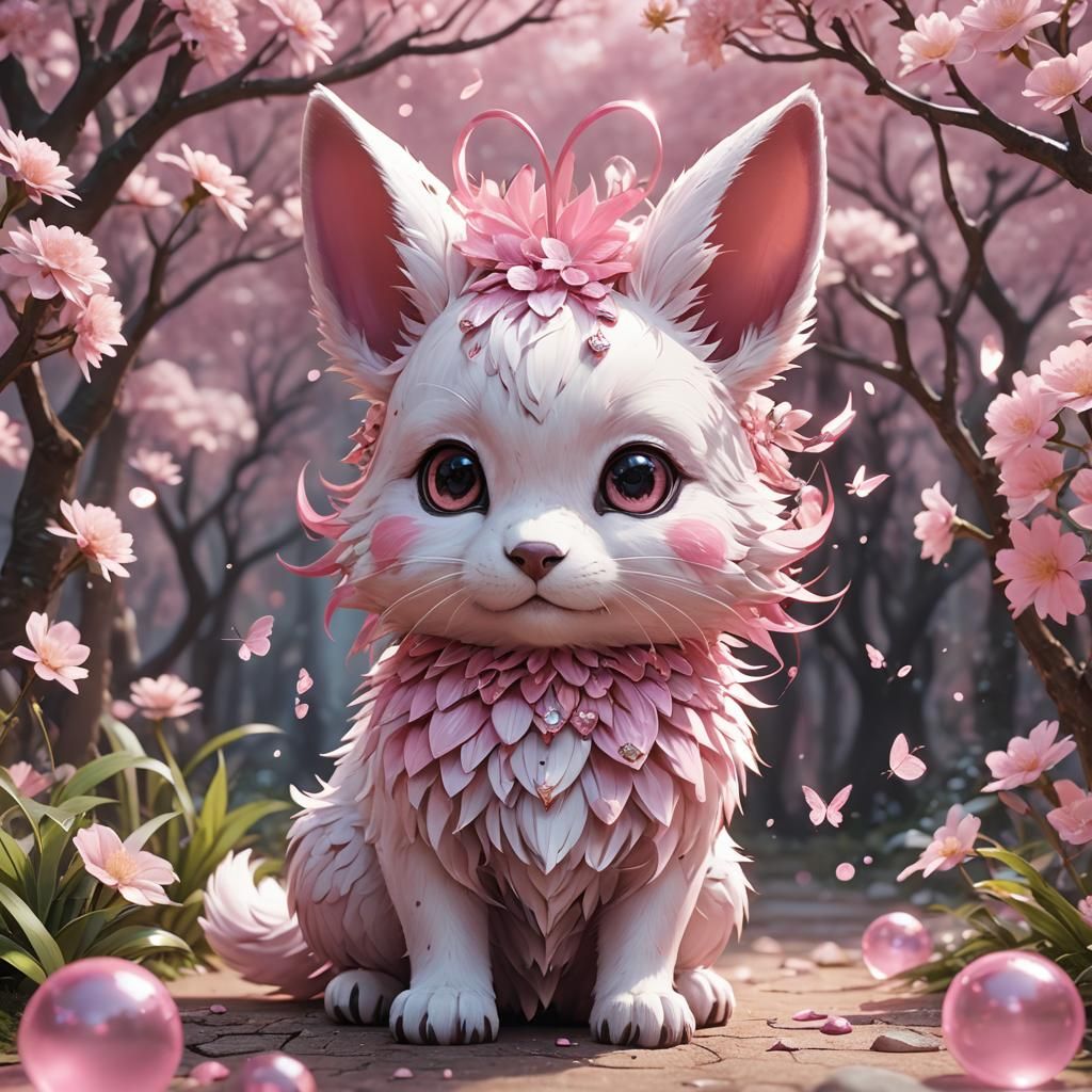 Cute Pink Magical Animal: 3D Anime Art