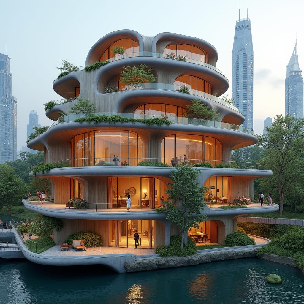 Organic Futuristic Building with Laminated Timber and Steel ...