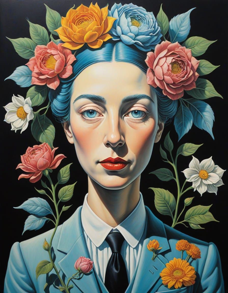 Surreal Florist in Baroque Shadow