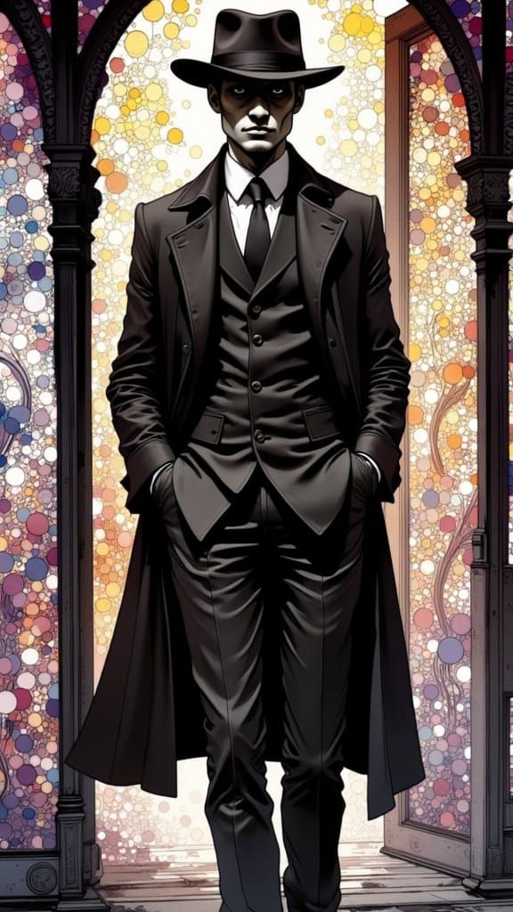 Refined Gentleman Before Zentangle Stained Glass Doorways