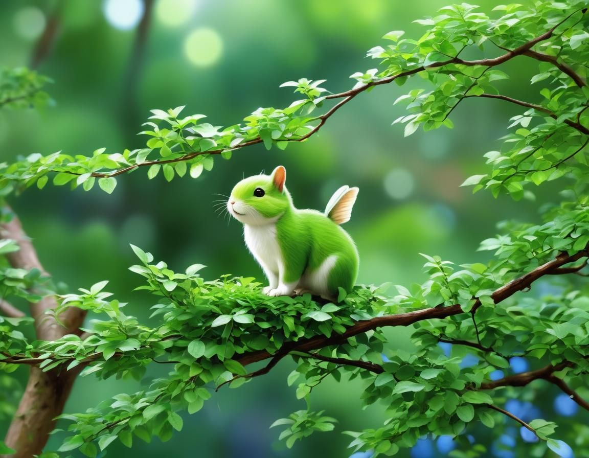 Abstract Green Composition Evoking Tranquility and Hope