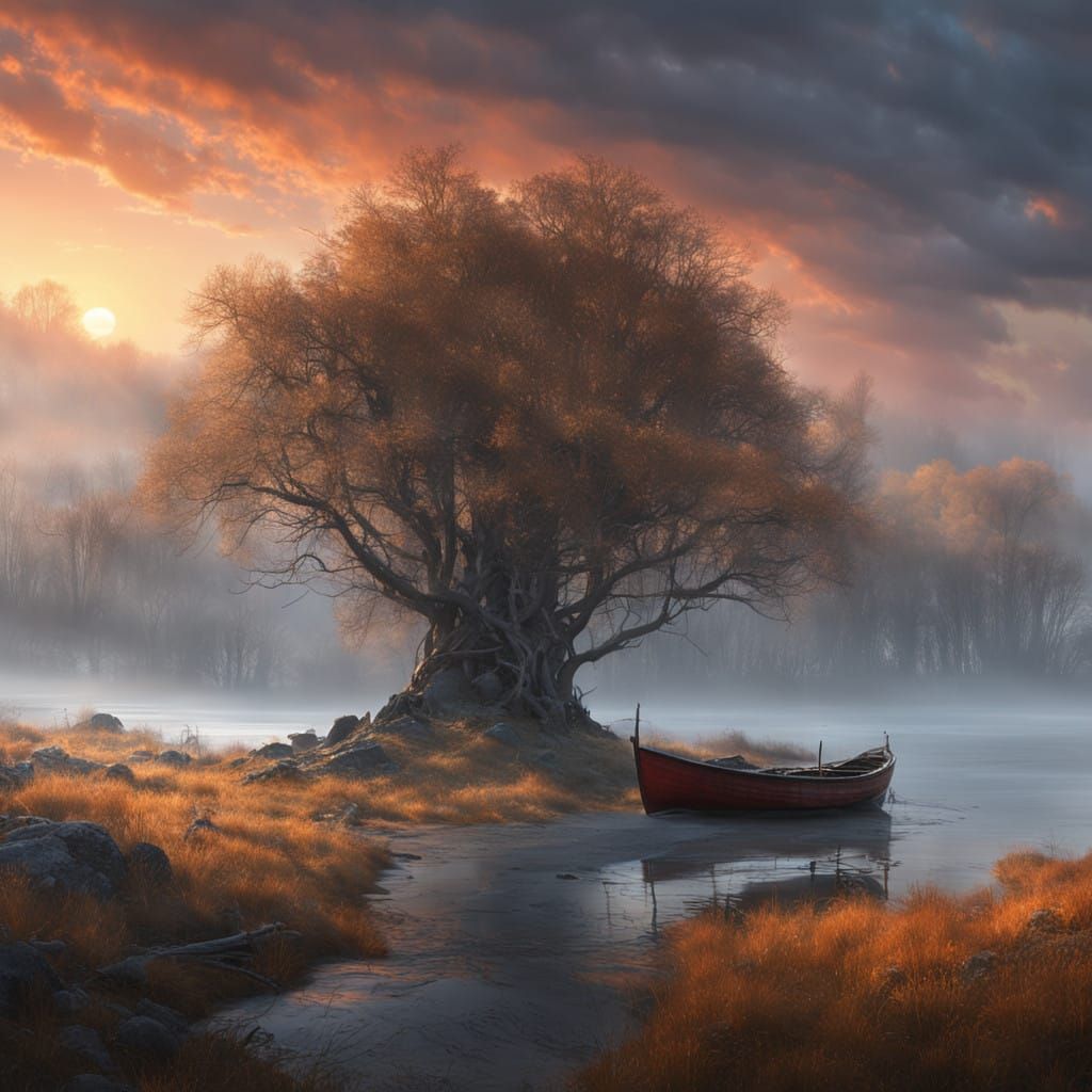 Dreamlike Sunset on the Serene Orinoco River