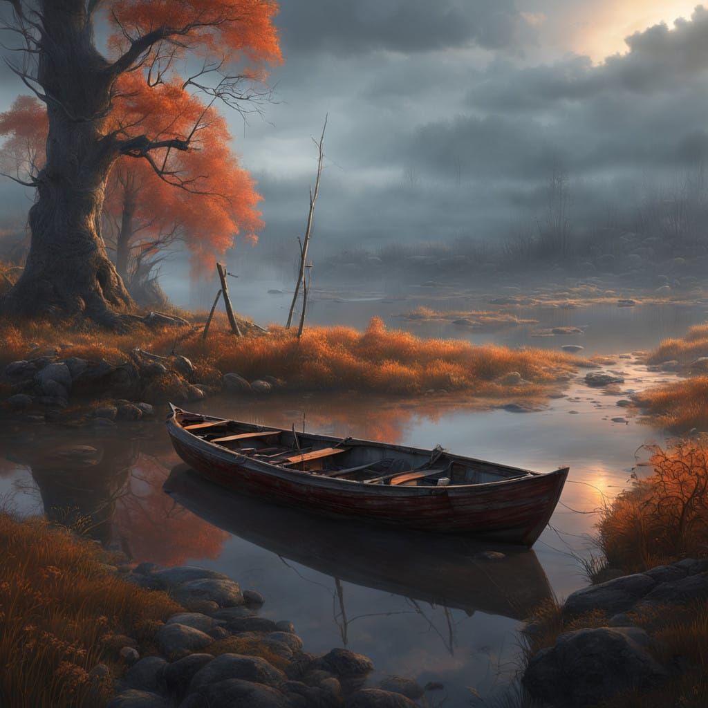 Solitary Tree Beside Serene Orinoco River