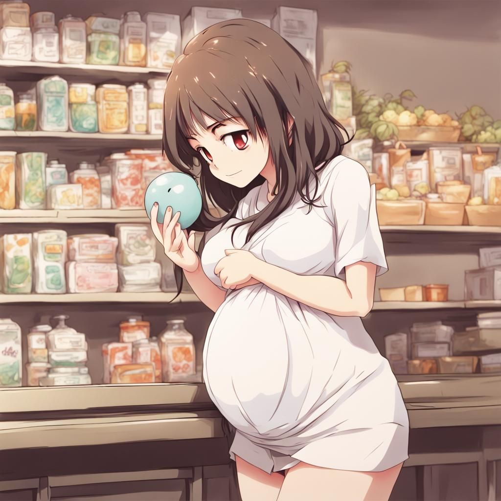 Anime-Style Pregnant Girl in Manga Key Visual