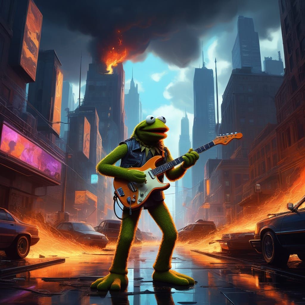 Kermit Rockin Out At The End Of The World