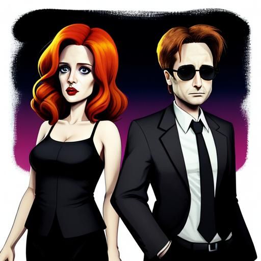 Fox Mulder and Dana Scully in Burton Style