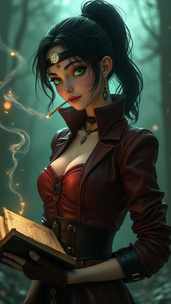 Mysterious Female Detective with Grimoire, in Gothic Anime S...