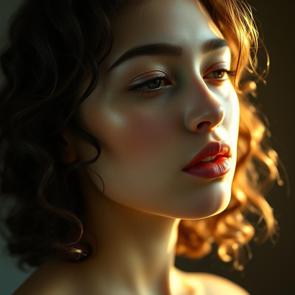 Hyperfeminine Woman Portrait in Photorealistic Style
