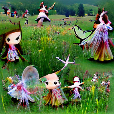 Enchanting Fairy Dance in a Sunlit Meadow