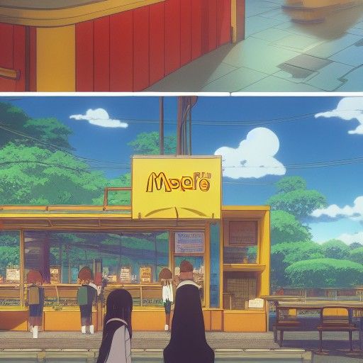 McDonalds in Studio Ghibli Anime Style