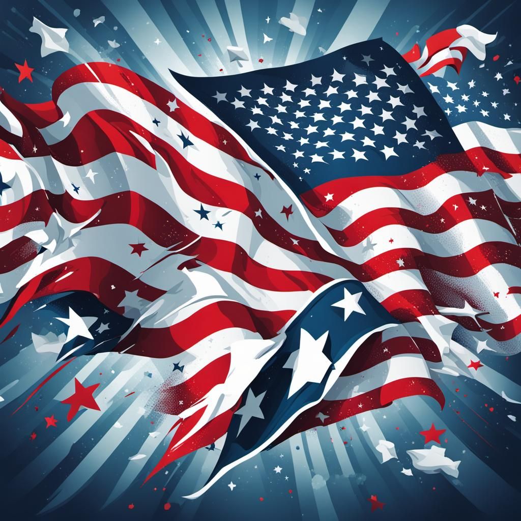 Cartoonish American Flag Banner for X Account
