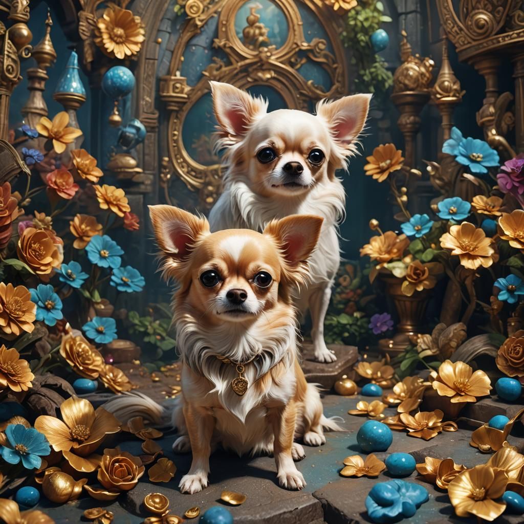 Chihuahua Storybook Illustration in Detailed Matte Painting