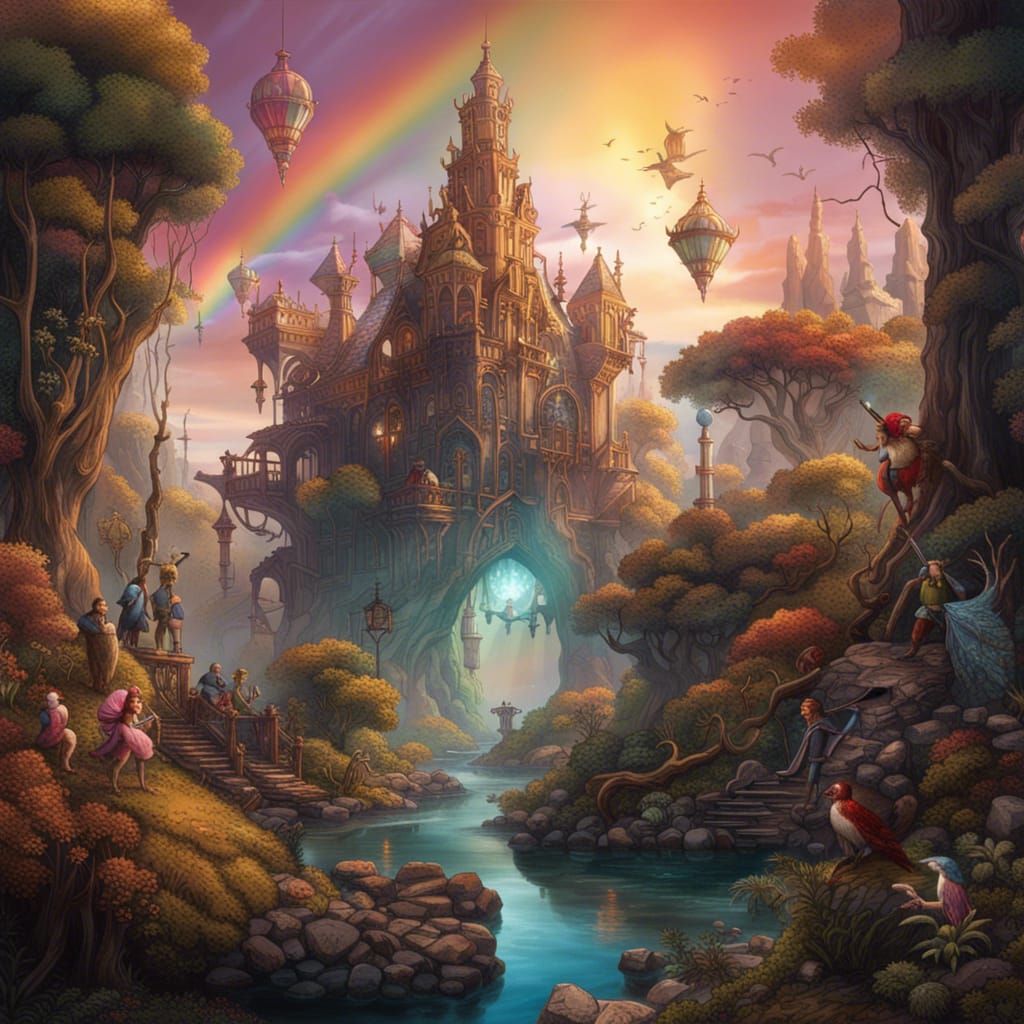 Deep Purple Garden at Twilight, Matte Painting