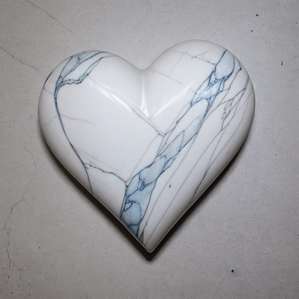 Anatomical Marble Heart Sculpture