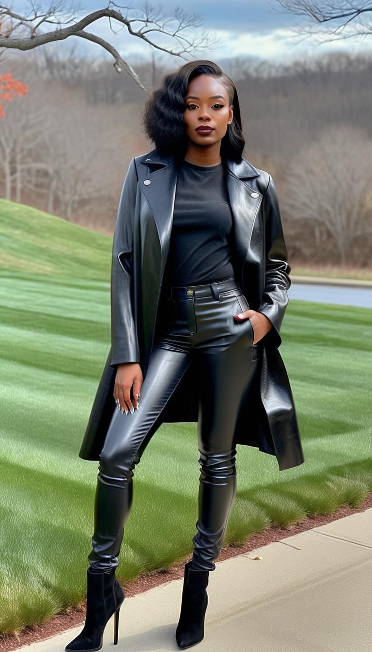 Ebony Model in Leather, Hartford Landscape