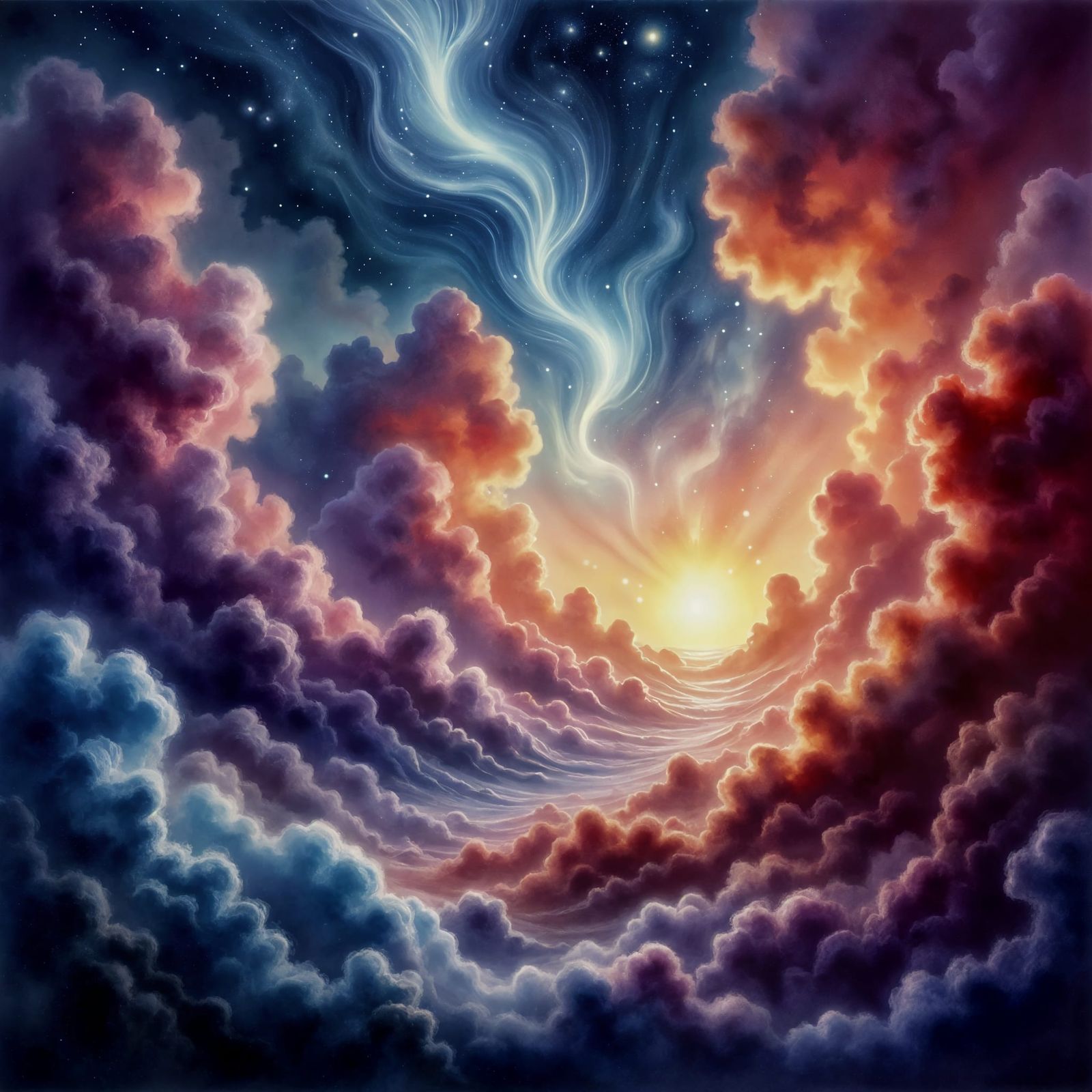 Abstract Watercolor Dreamscape in Brom Style