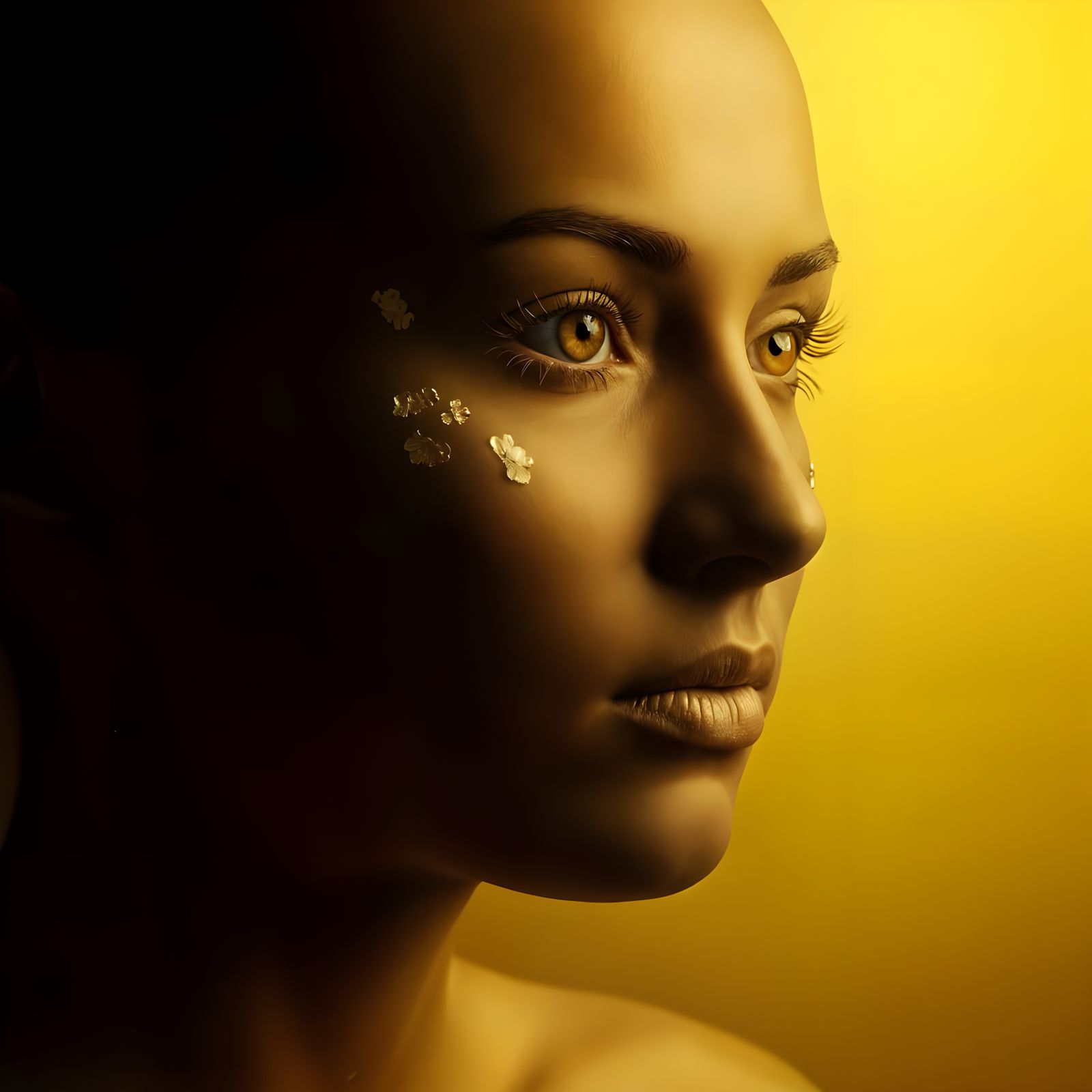 Golden Yellow Minimalist Portrait