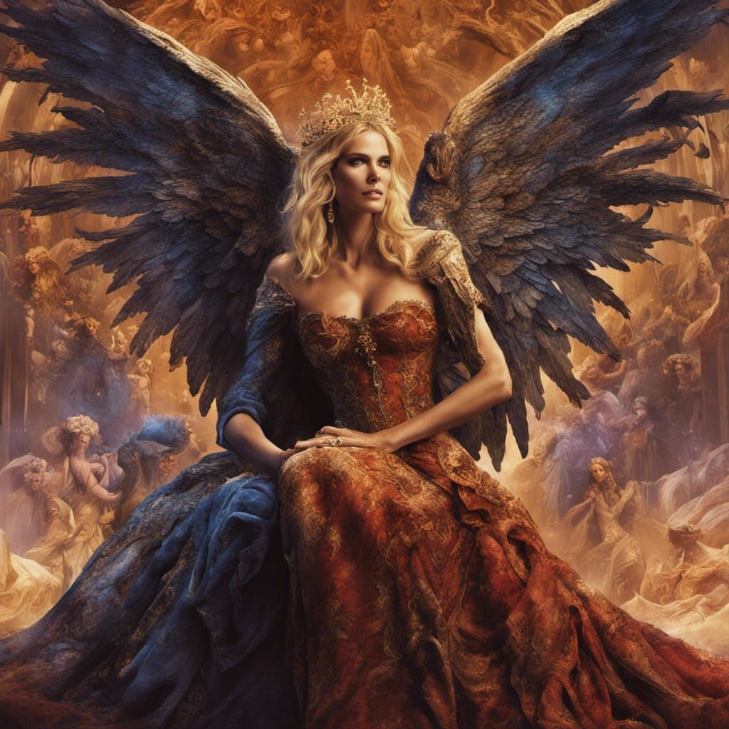 Angelic Heidi Klum and Claudia Schiffer Fantasy Art