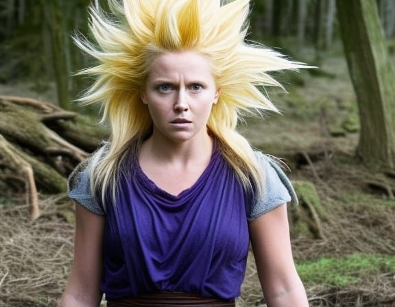 Realistic Super Saiyan Woman in Live Action Film