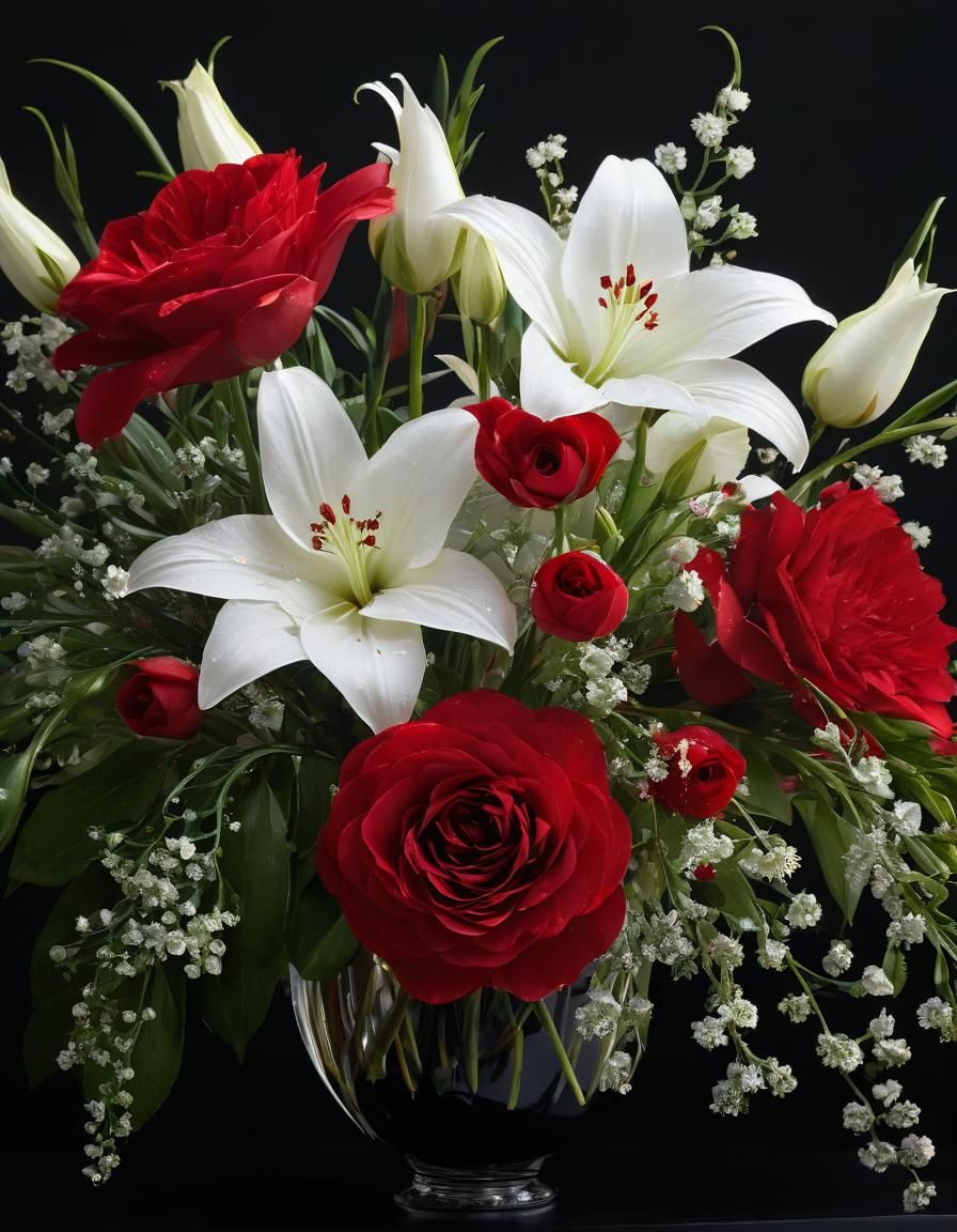 Vibrant Floral Arrangement in Baroque Realism Style