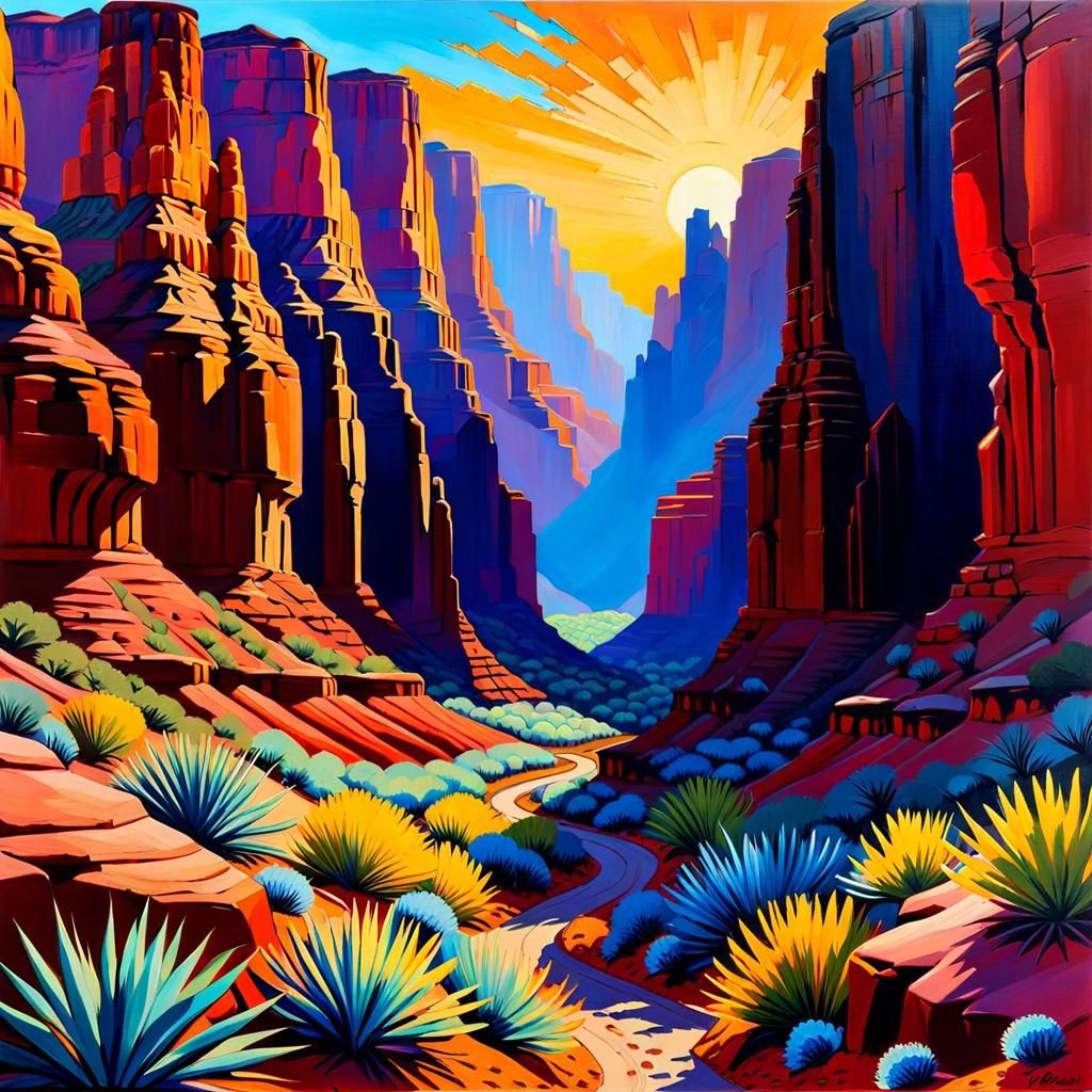 Desert Canyon | neo-impressionism (Starlight XL)