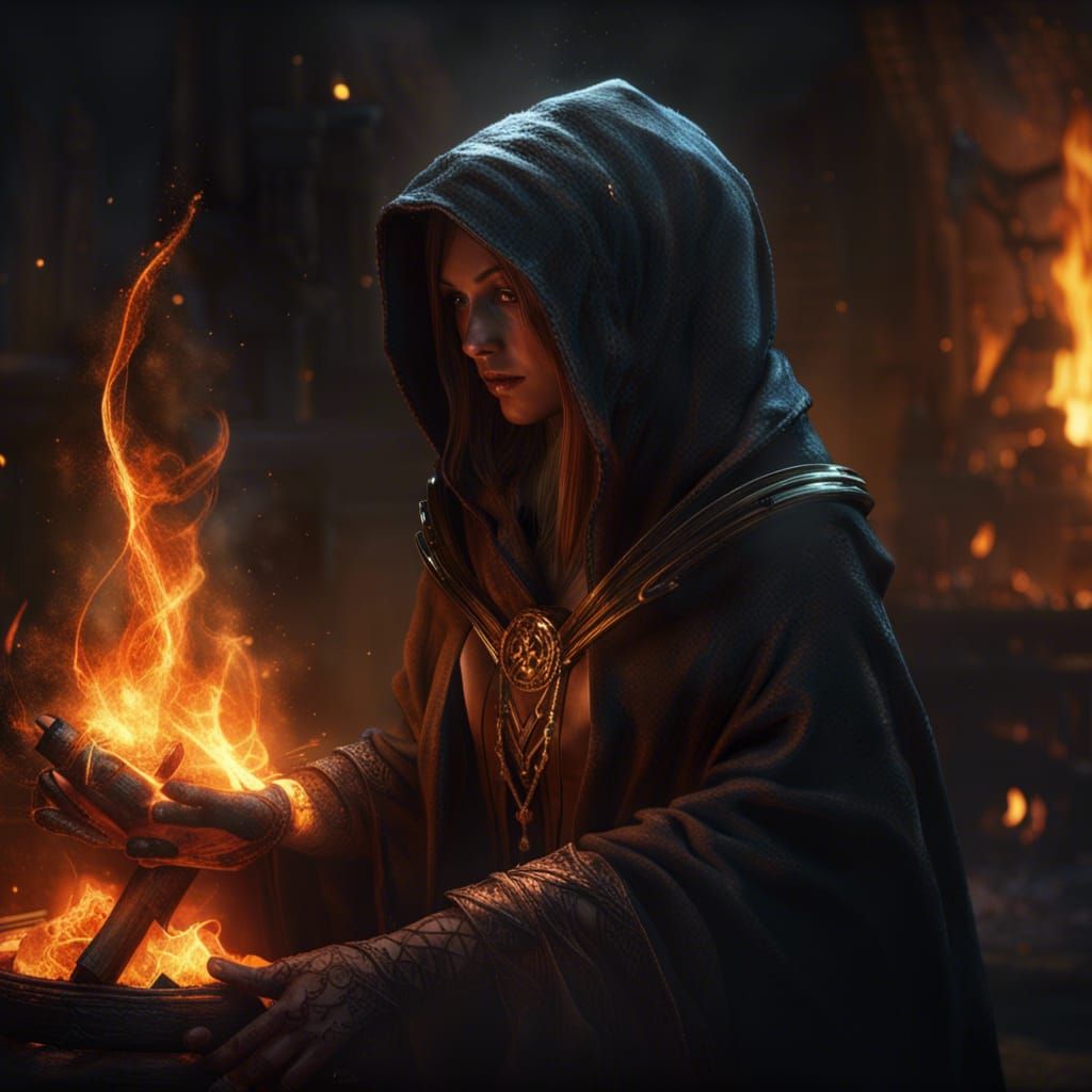 Hestia: Keeper of the Hearth, Dark Fantasy Art