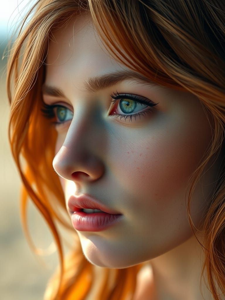 Striking Portrait of a Woman with Green Eyes