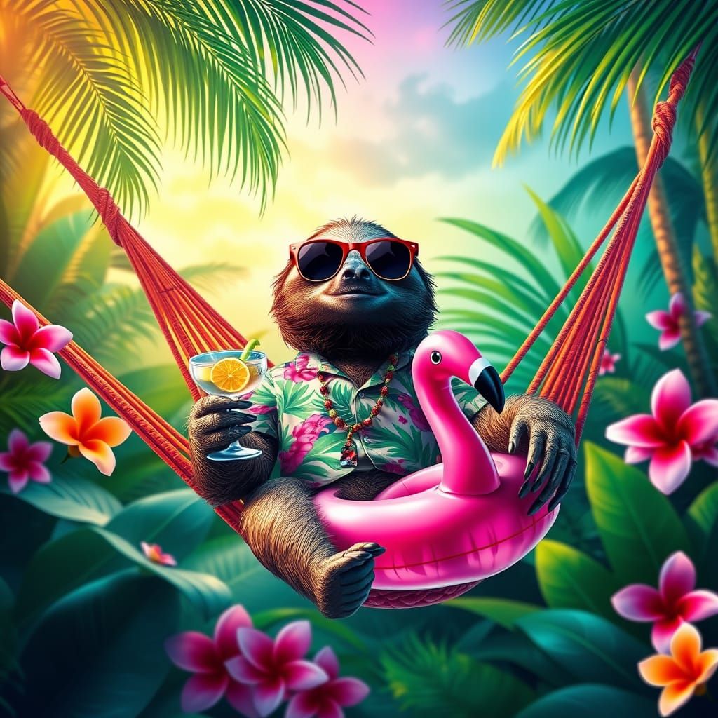 Sloth in Tropical Paradise