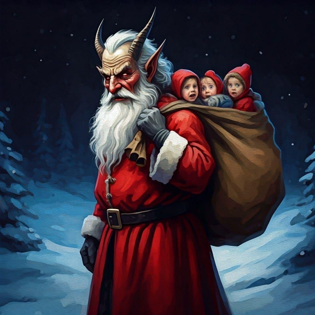 Krampus in Impressive Gouache Epic