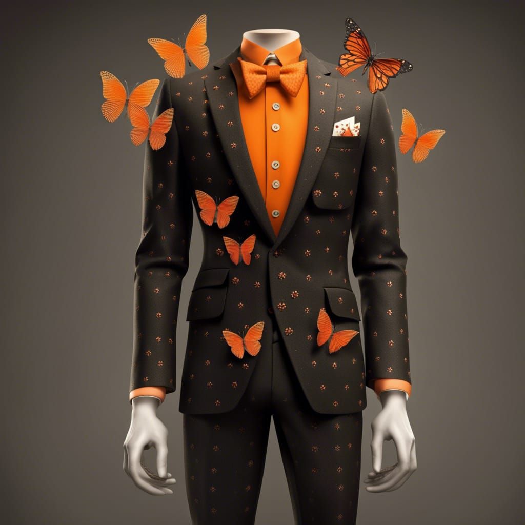 Elegant Italian Man in Butterfly Suit with Candles