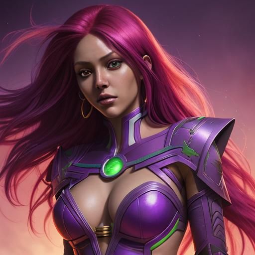 Hyperrealistic Starfire Splash Art Concept