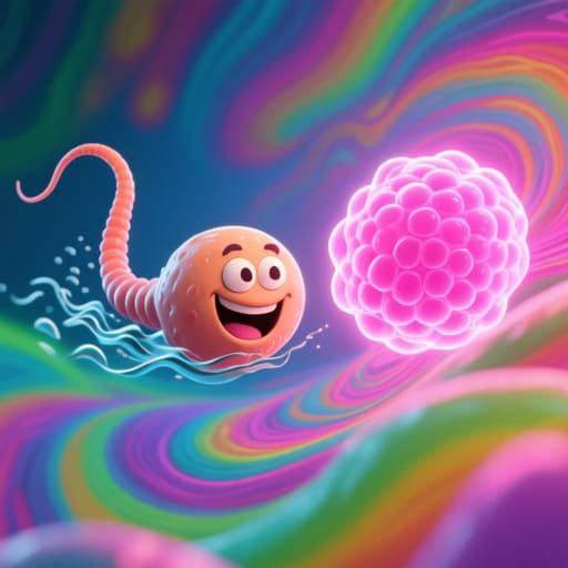 Comical Spermatozoa in Psychedelic Haze