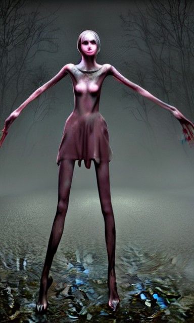 Ethereal Goth Girl with Centipede Arm