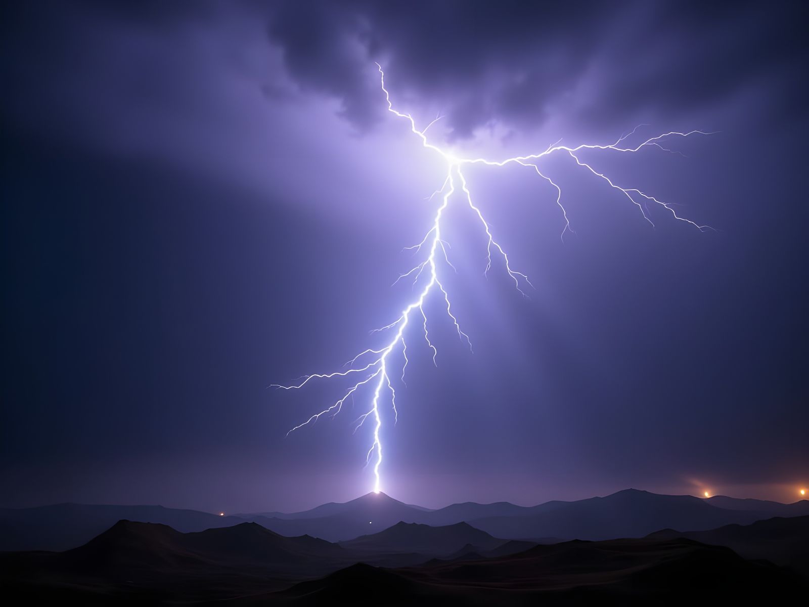 Dramatic Lightning Strike in a Stormy Sky