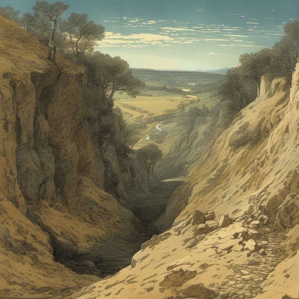 Ravine Trap in a Medieval Fantasy Landscape