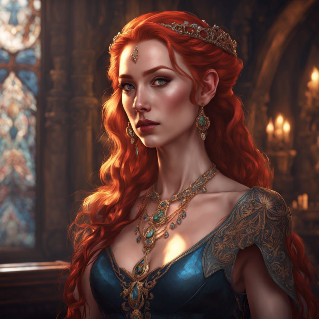 Ethereal Elven Courtesan in Waterdeep's Noble Salon