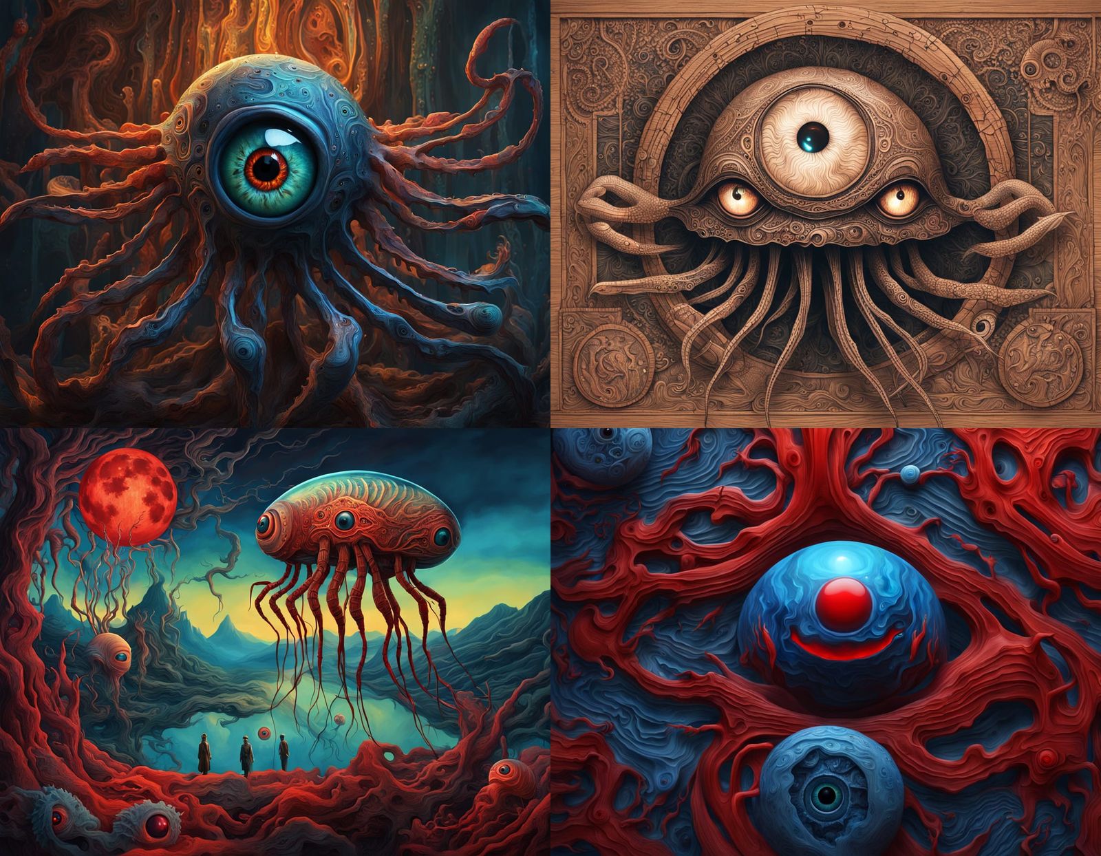 Surreal Sea Creature Hybrid in a Cosmic Landscape