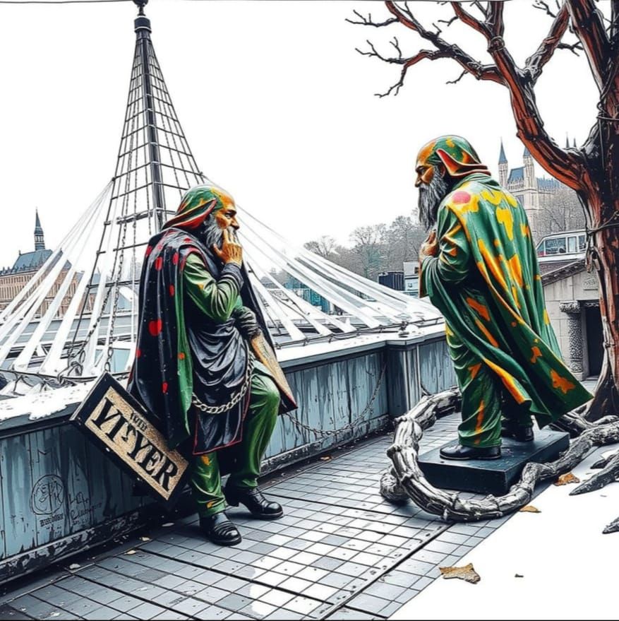 Hyperrealistic Sculpture Reflecting Grandeur