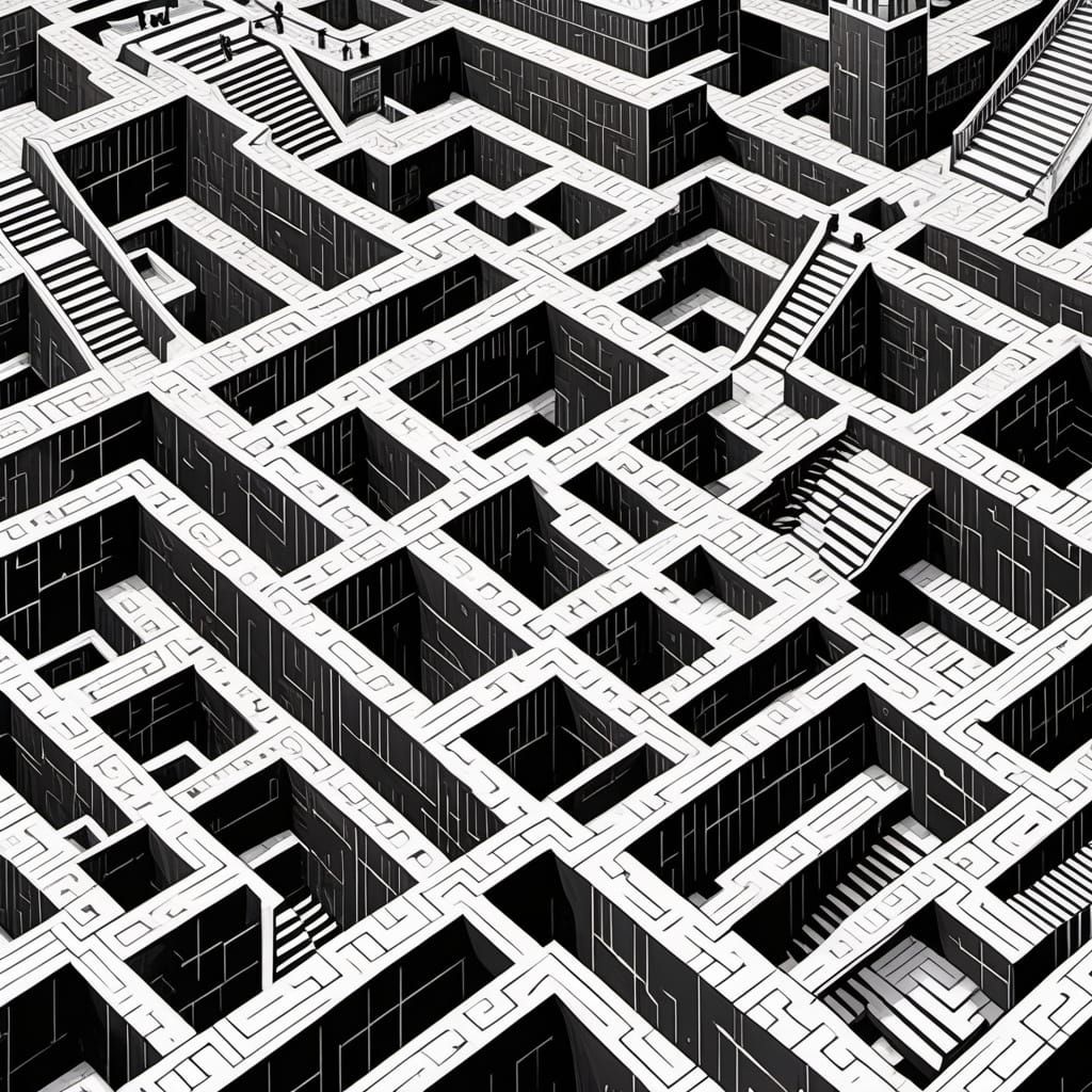 Endless Cityscape Tessellation in Escher Style