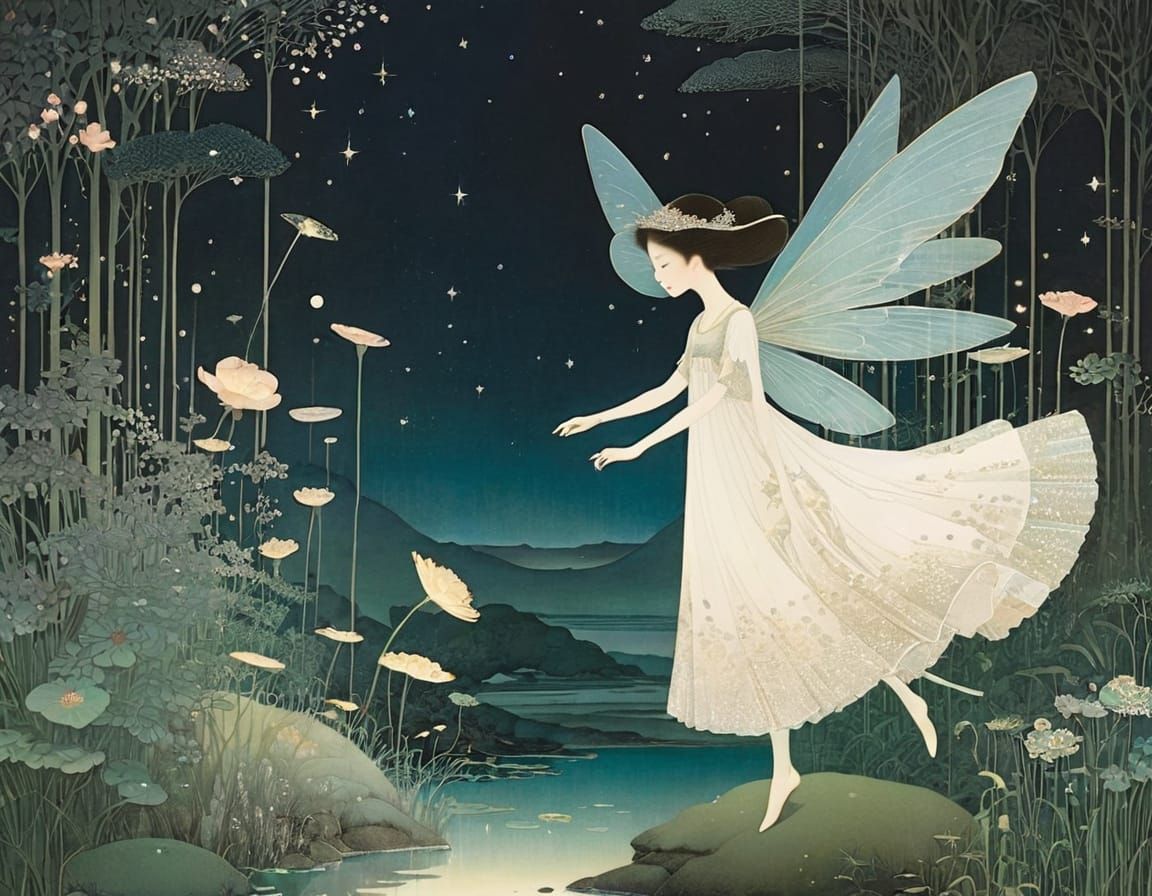 Whimsical Fairy Realm Inspired by Classic Illustrators