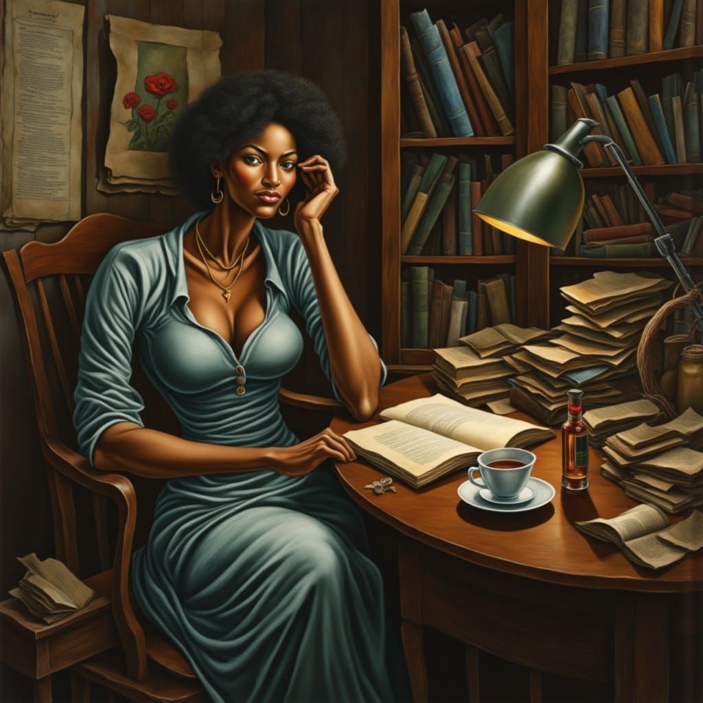 Serene Woman Reflects on Life's Journey in Impressionist Sty...